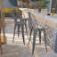Tabouret de bar haute de 30 po avec dossier et siège en bois Lincoln