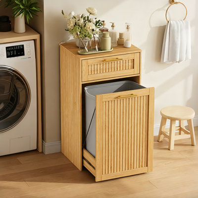 13-Gallon Pull-Out Trash Cabinet with Drawer