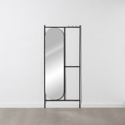 Aafreen Metal Framed Freestanding Full Length Mirror in Black