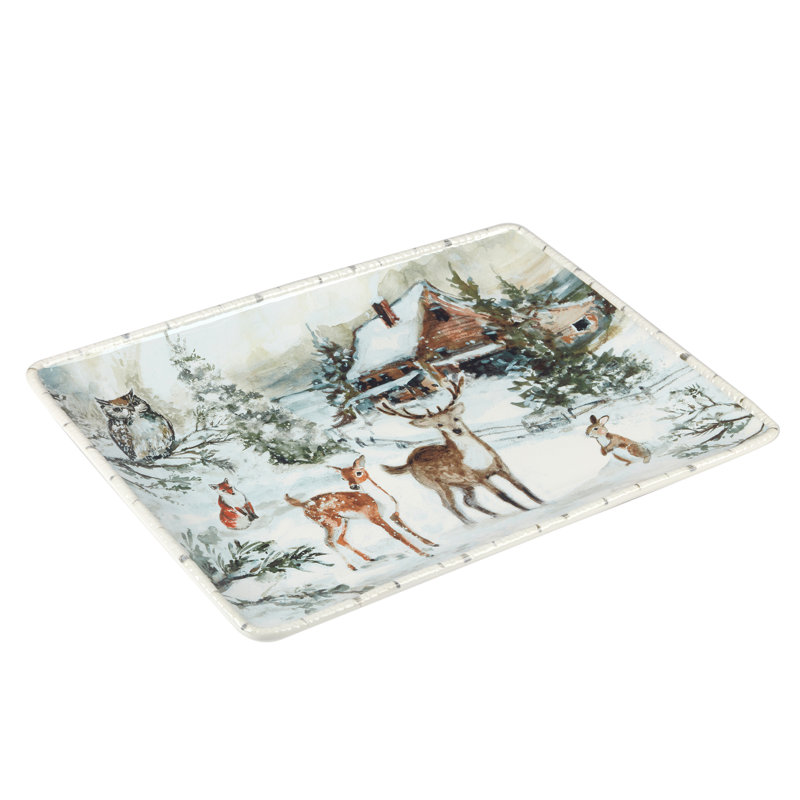 Winter's Frost Rectangular Platter 16" x 12" x 1.25"