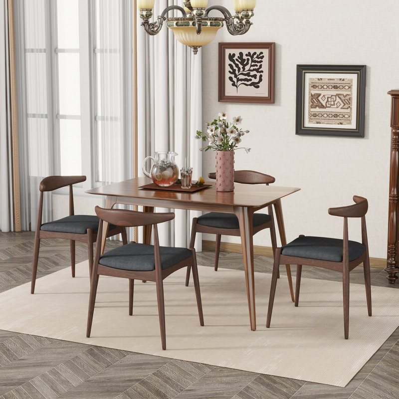 Ensemble de salle à manger extensible 5 pièces Kinston, Gris clair
