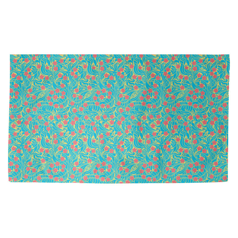 Avicia Floral Indoor Doormat, Rectangle 2'1.5" x 3'6", Blue