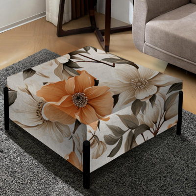 Vintage Florals - Grand repose-pieds carré Plants