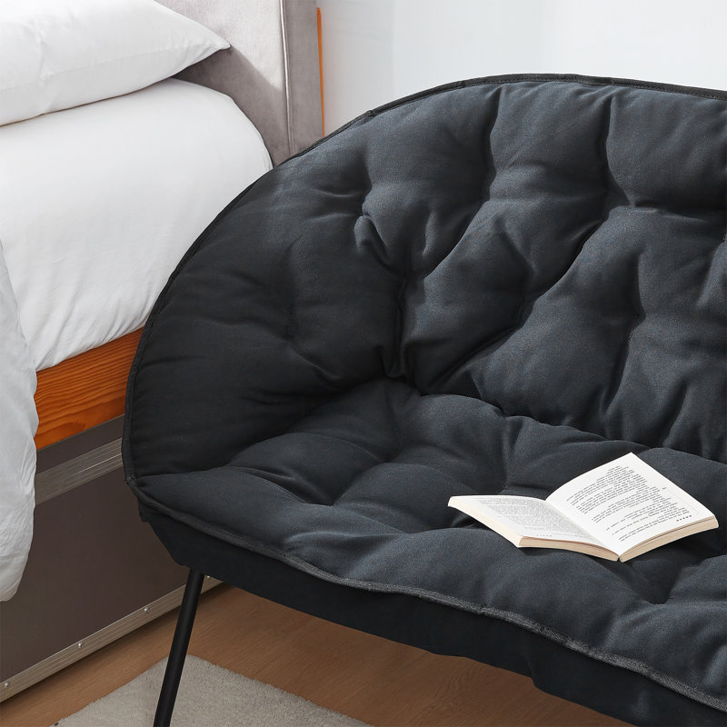 Chaise rembourrée 2 places 2East, Microfibre noire