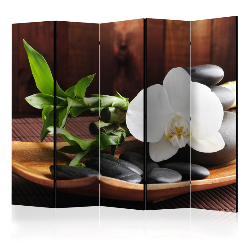 Gaughan 225cm W x 172cm H 5 - Panel Solid Wood Folding Room Divider