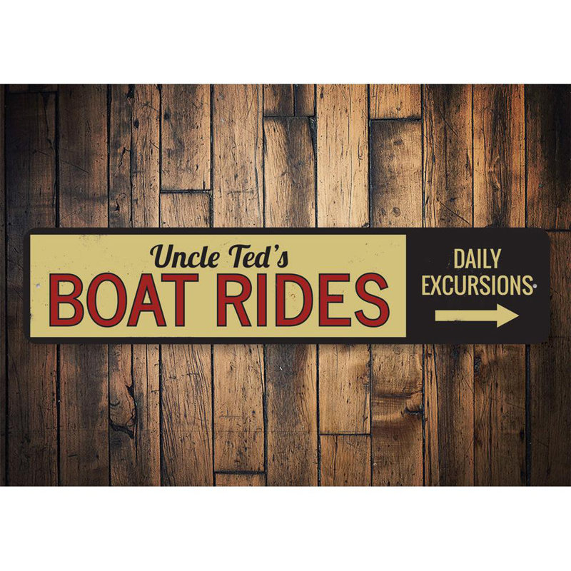 Panneau directionnel en aluminium Boat Rides, H 4 po x l 18 po x P 0,04 po