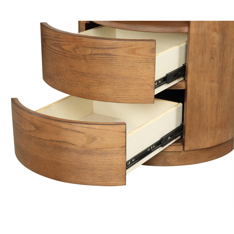 Modern L-Shaped Desk with Drawers & Rotating Storage