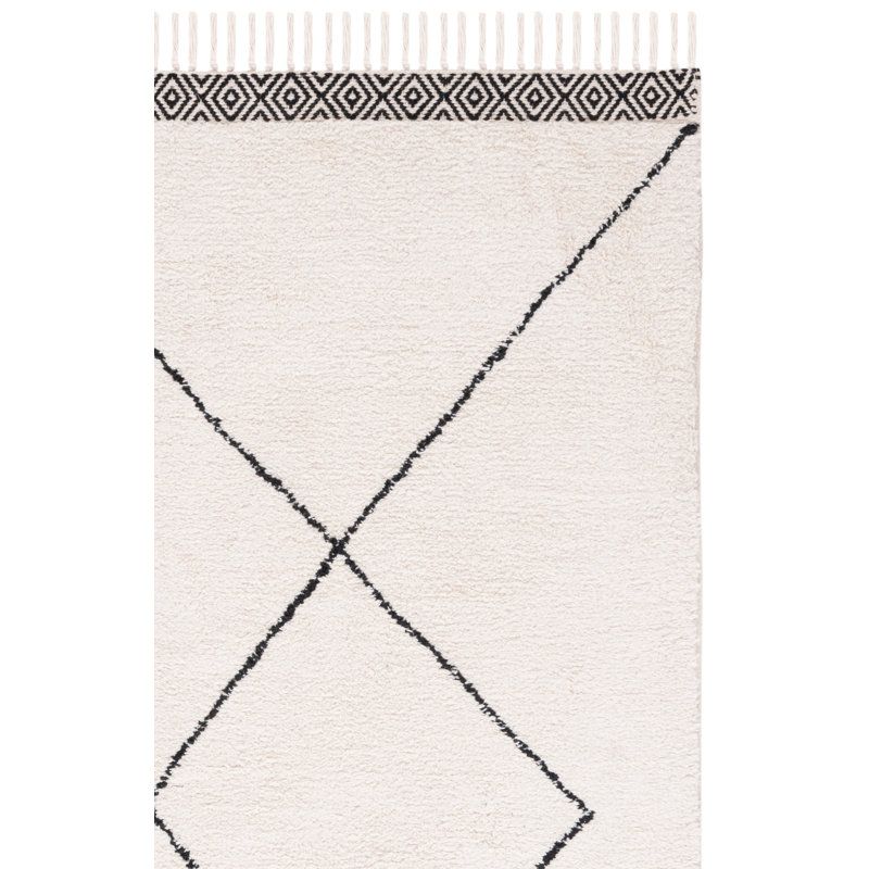 Apurva Hand Woven Cotton Machine Washable Geometric Rug, Square 8'