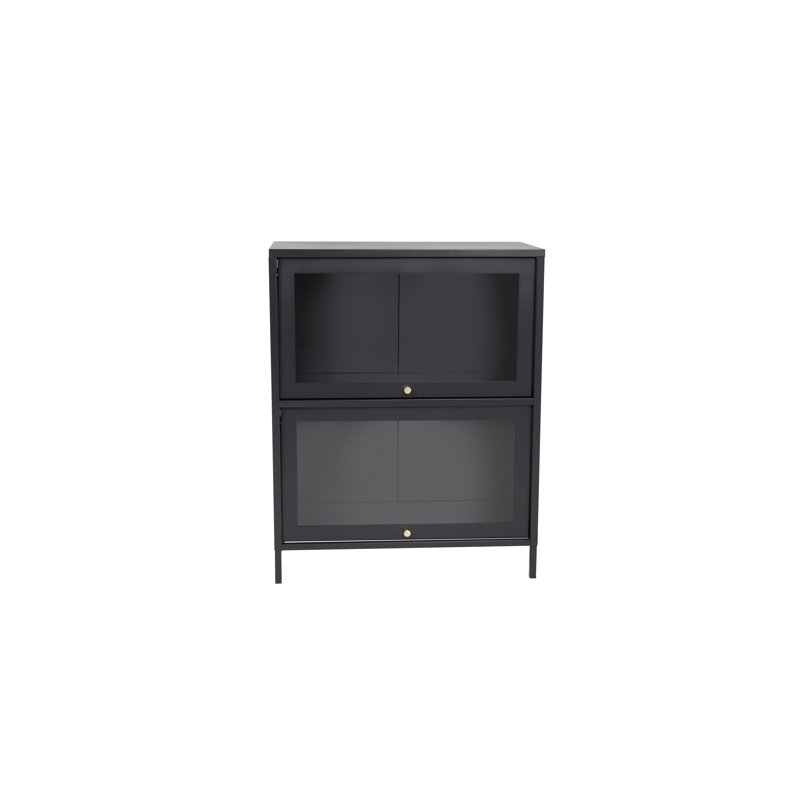 Isiah 80cm Wide Solid Wood File Cabinet, Black
