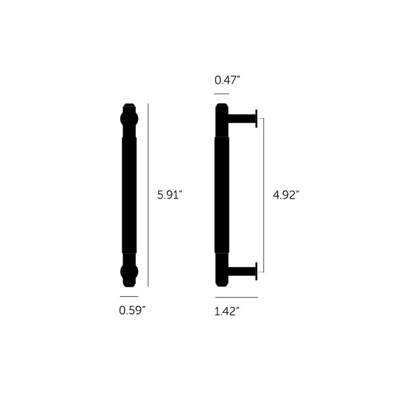 Pull Bar / Linear, Black, 4 23/25"