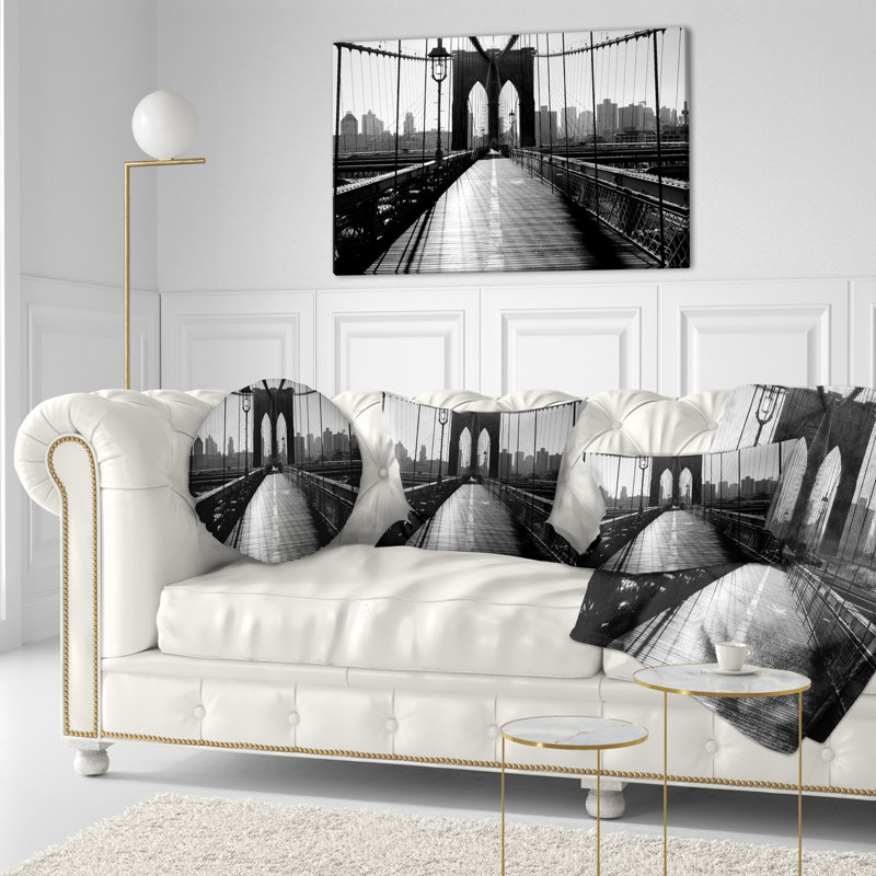 Coussin Dark Brooklyn Bridge - Cityscape