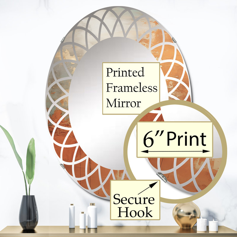 Dovizia - Miroir mural moderne ovale, 36 po x 24 po
