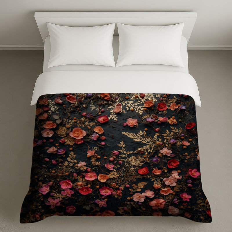 Housses de couette arrangement floral floral, Grand lit