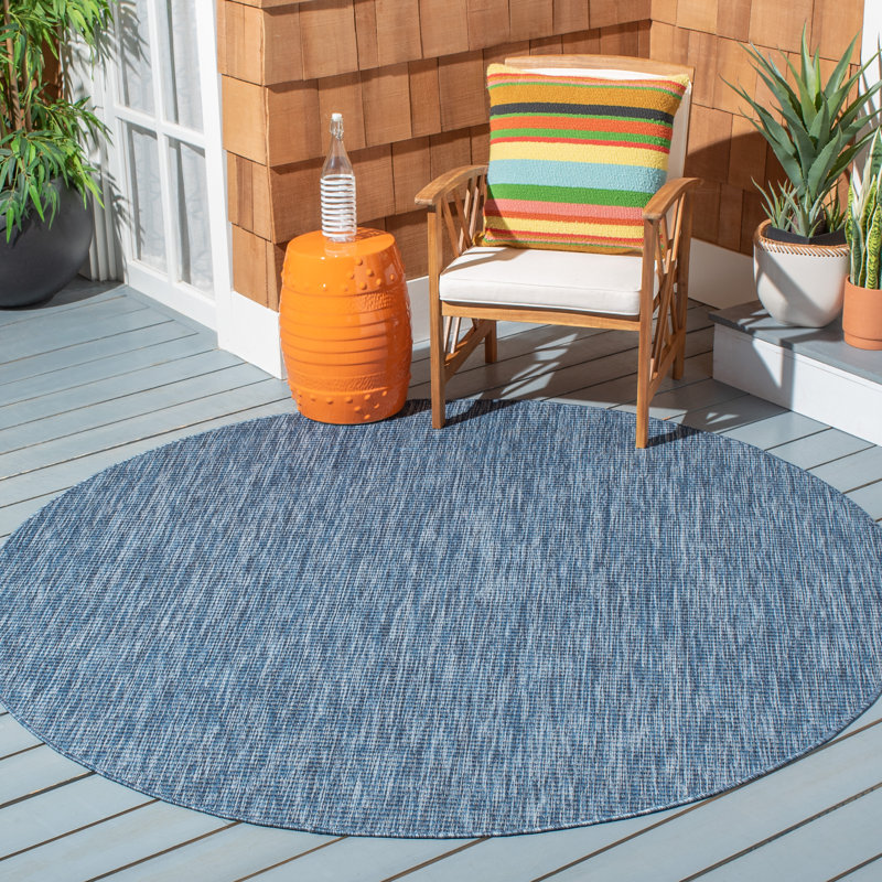 Larence Performance Indoor/Outdoor Area Rug, Round 6'7"