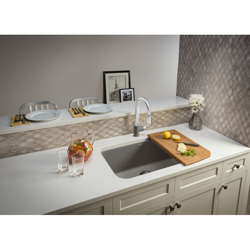 Valea SILGRANIT 32" Super Single Undermount Kitchen Sink, Truffle