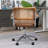 Carli Rattan Genuine Leather Office Chair-805672607