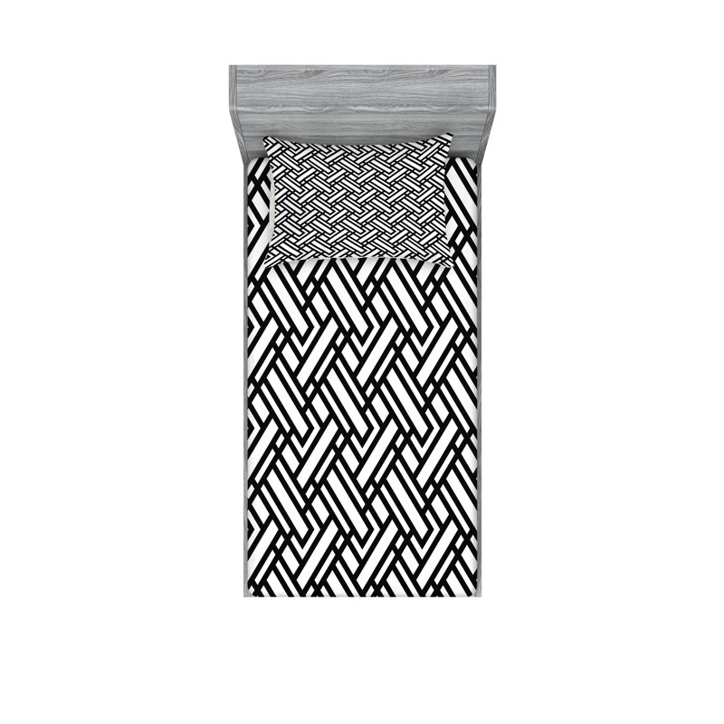 Drap-housse et coussin décoratif Ambesonne, Ensemble de draps-housses pour lit simple + 2 taie