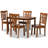 Fernwood 5-Pc Dining Set in Dark Brown and Walnut Brown Finish Wood, 37.4'' H X 17.9'' W X 19.9'' D-370617073-370617086-370617087