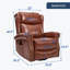 Fauteuil inclinable manuel chauffant chauffant avec fauteuil à bascule et pivotant en cuir véritable pour le salon, jaune-1384118975