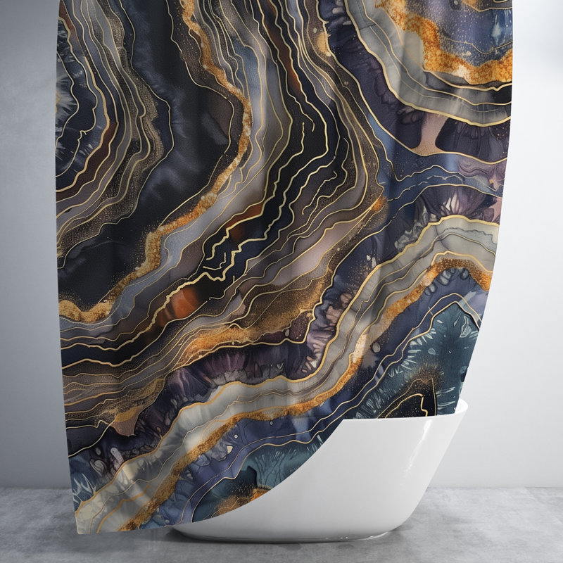 Dalontae Abstract Shower Curtain, 74" H x 71" W