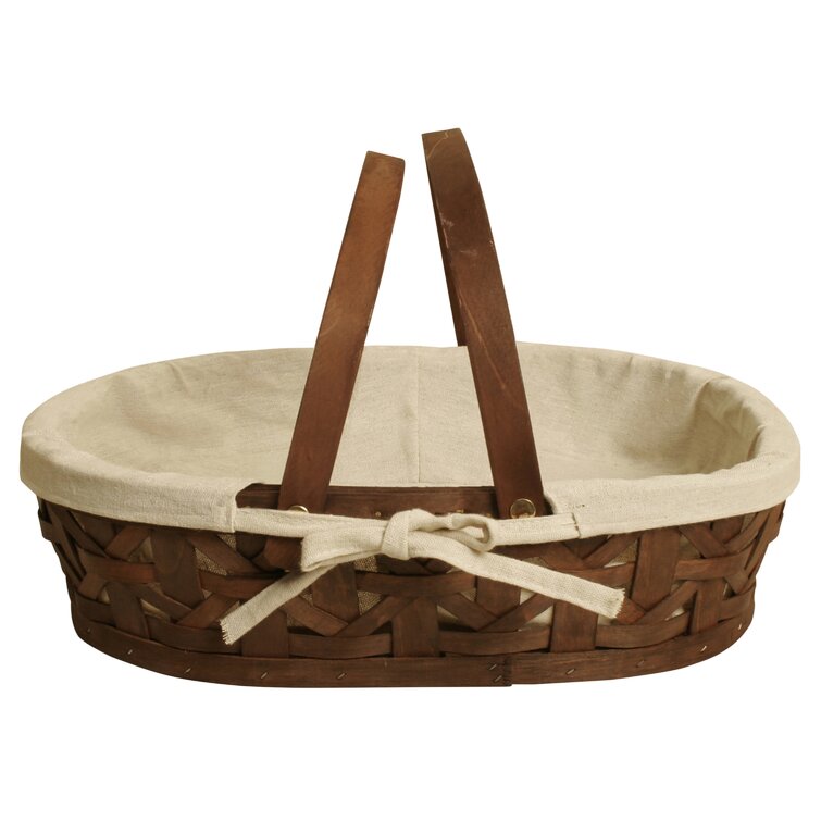 Solid Wood Basket August Grove Color: Brown