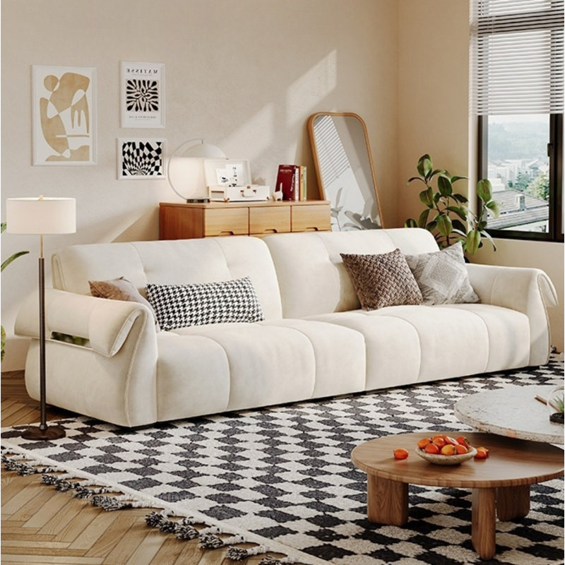 Canapé Creative Minimalist, Blanc cassé, H 35,83 po x l 110,24 po x P 39,37 po