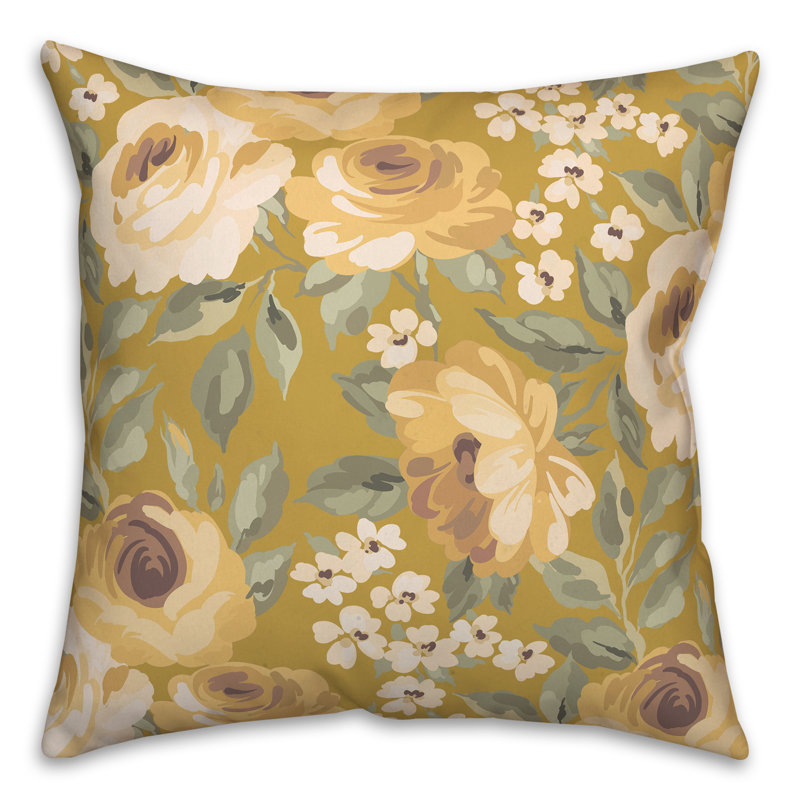 Housse de coussin d'extérieur carré 12 pièces Flowers, 20 po x 20 po, Jaune