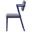 Chaise de bureau rembourrée grise et bleue-996236640