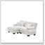 Luxueux canapé en chenille pour le salon avec plusieurs coussins et repose-pieds convertible, pour plus de confort et de style.-94755408