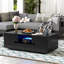 Table basse rectangulaire haute brillance, table centrale élégante avec espace de rangement, mobilier d'appoint avec 16 lumières DEL de couleur pour le salon-121110269