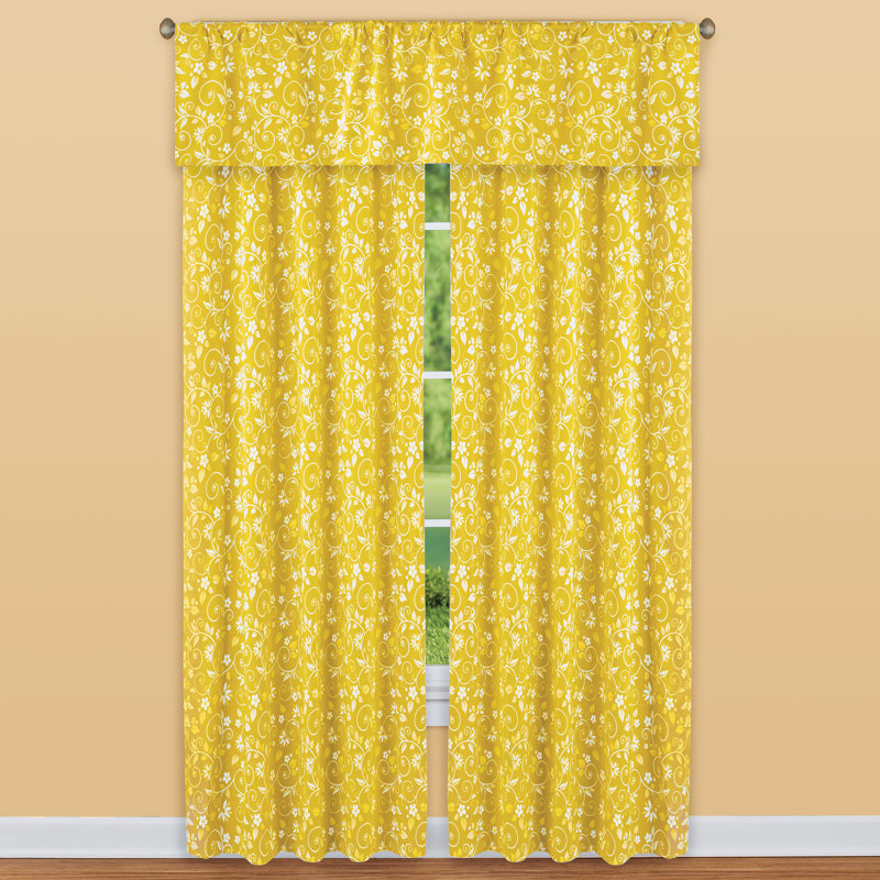 Rideau simple en microfibre Dinara, Jaune