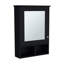Armoire à pharmacie Vina avec porte miroir 29 po de hauteur avec trois tablettes dissimulées et deux tablettes ouvertes