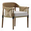 Chaise de salle à manger en teck Hydra avec tissu performant