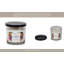Bougie décorative en verre parfumée à la sauge et au sel de mer pour décor de salon moderne - Décoration relaxante pour table basse ou bibliothèque - 4 po, blanc et noir