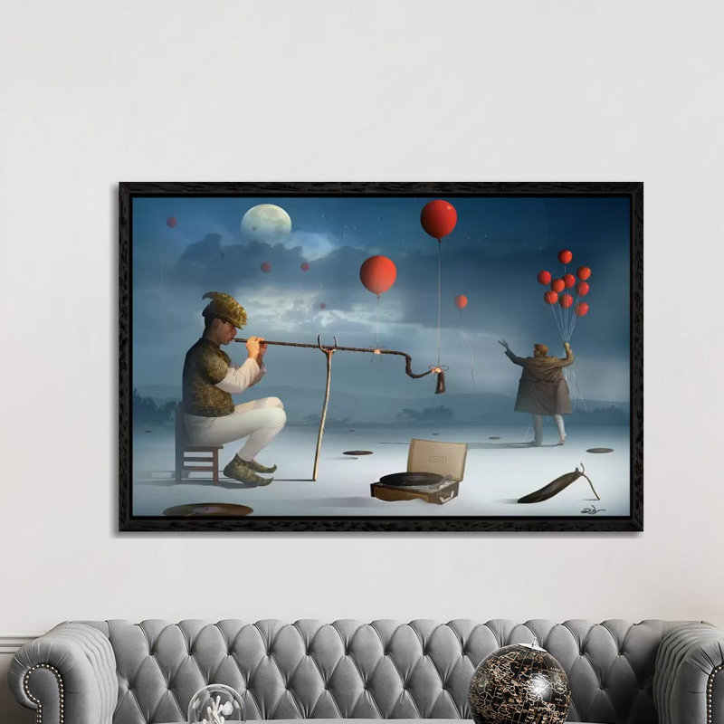 O Ensaio Do Flautista (the Assay Flutist) by Marcel Caram - Print on Canvas, 66.04 cm H x 45.72 cm W, Black Framed