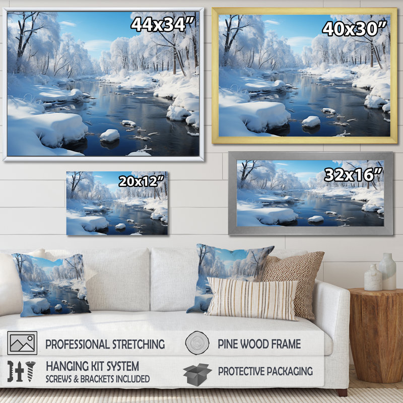 White Winter Harmony III, reproduction d'art sur toile, H 34 po x l 44 po x P 1,5 po, Toile tendue