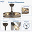 Ventilateurs de plafond en cage de 20 po avec télécommande pour l'application pour la chambre à coucher de patio, ventilateur de plafond encastré avec lumières réversible noyer 6 vitesses Farmhouse-1086386090-1086787998