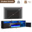 Meuble télé Delphi pour foyer flottant, lumière DEL et 3 tablettes de rangement supplémentaires-1235161303-1235161288