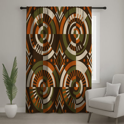Rideaux de fenêtre à motif géométrique à motifs circulaires