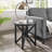 Glass Coffee Table with Solid Wood Base-458493443-443093452