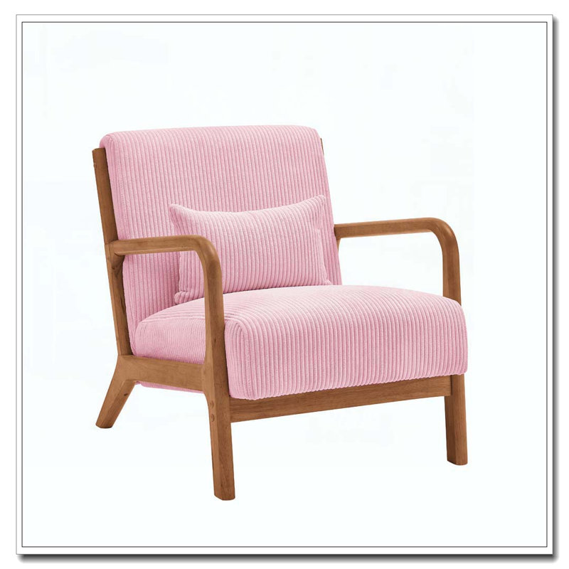 Wooden Lounge Chair, Pink