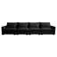 Velours côtelé noir 4 places pour le salon - Siège profond et confortable avec coussins Siège moderne profond, coussins, combos polyvalents et technique d'assemblage facile