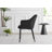 Lenworth Modern Black Metal and Glass Dining Table Set with 4 Velvet Upholstered Dining Chairs
