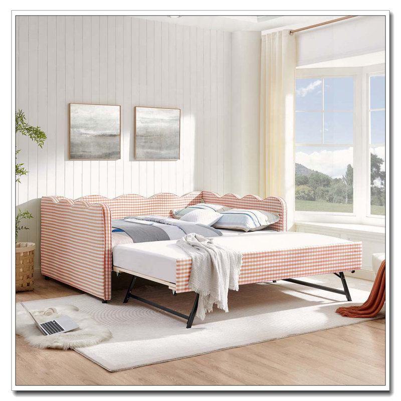 Lit de jour double, Rose 1, Lit gigogne simple