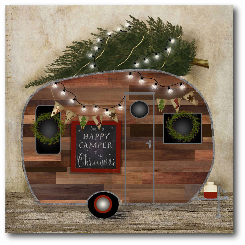 « happy camper tableau noir », impression sur toile