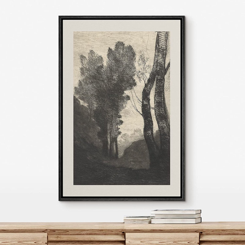Impression sur toile, "Rustic Countryside", H 16 po x l 24 po x P 1,5 po, Noir