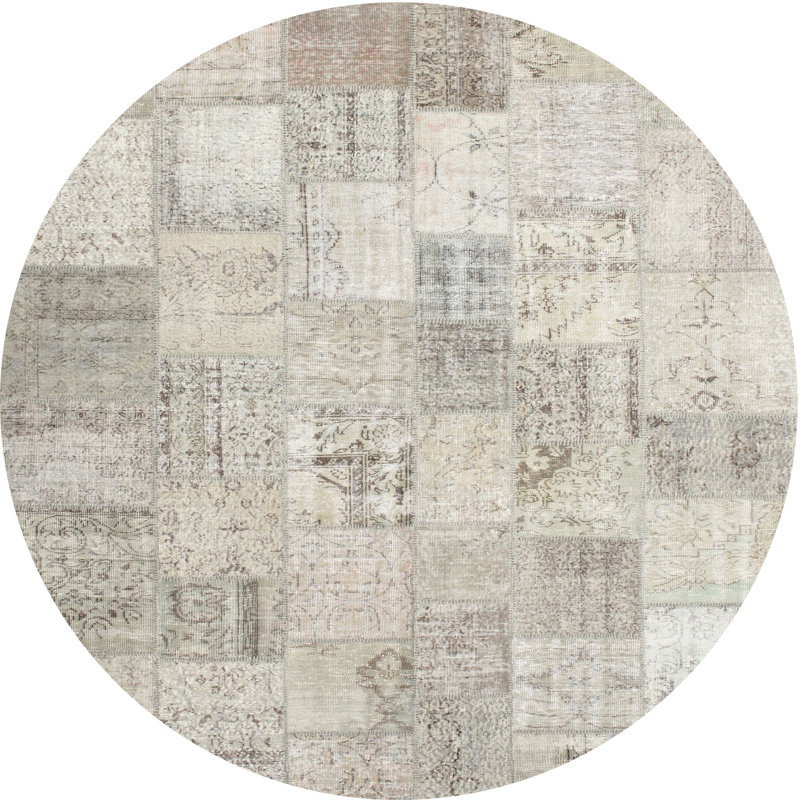 Tapis gris zone contemporaine, Rond 3 pi