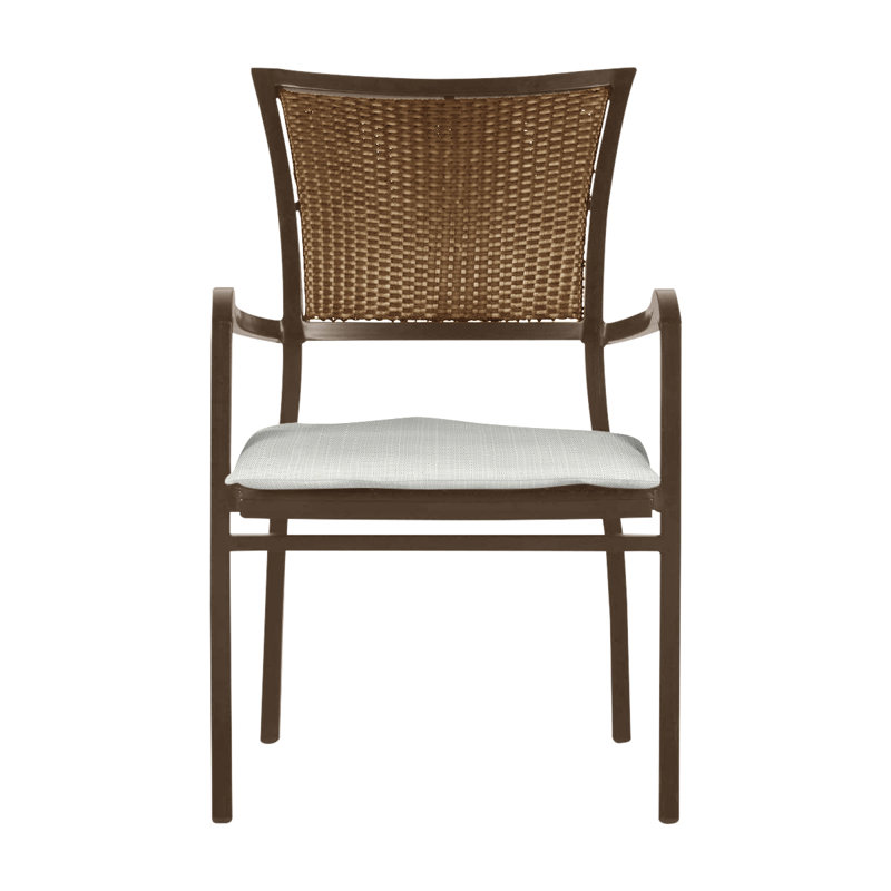 Chaise avec accoudoirs Aire - Alun chêne / Osier résine Raphia, Pas de soudure, Argent Vérone, Chêne / Raphia