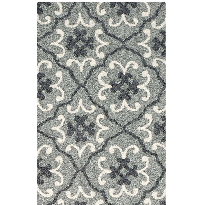 Hand Hooked Performance Geometric Rug, Rectangle 3'6" x 5'6"