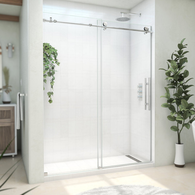 DreamLine Continuum 56-60 in. W x 76 in. H Fully Frameless Sliding Shower Door